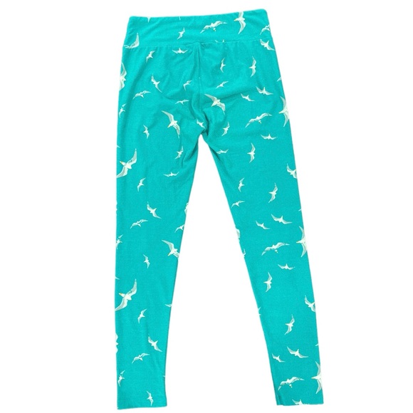 LuLaRoe Women’s Beachy Seagull Leggings One Size Turquoise - Picture 2 of 5